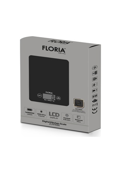 Zln1686 Dijital Mutfak Tartısı Hassas Ölçüm Lcd Ekran 5 Kg Kapasiteli Siyah
