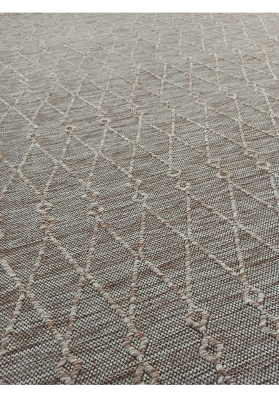 Çam Halı Mono Mn 6046 Bej İskandinav Desenli Örgü Dokuma Kilim - 80x150