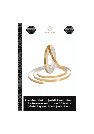 Premium Dekor Şeridi Zemin Bandı Ev Dekorasyonu 1 Cm 50 Metre Gold Fayans Arası Şerit Bant