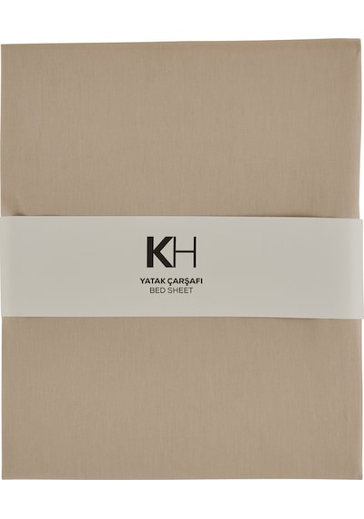 Karaca Home Basic %100 Pamuk Tek Kişilik Düz Çarşaf Bej