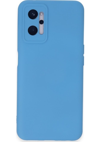 Realme 9i 4g Kılıf İçi Kadife Kaplı Nano Silikon Kapak - Mavi Mavi
