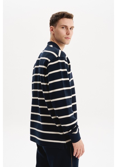 AR-MA Arma Erkek Regular Fit Çizgili %100 Pamuk Ringel Ottoman Kumaş Polo Yaka Ribanalı Sweatshirt K30554952502 Lacivert AR-MA Arma Erkek Regular Fit Çizgili %100 Pamuk Ringel Ottoman Kumaş Polo Yaka Ribanalı Sweatshirt K30554952502 Lacivert