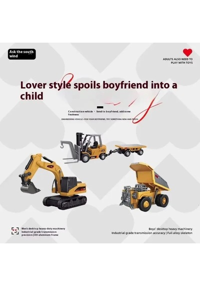 1/64 Kumandalı Mini Kamyon Ekskavatör Forklift 3 Lü Set 2.4 Ghz Şarjlı Sarı