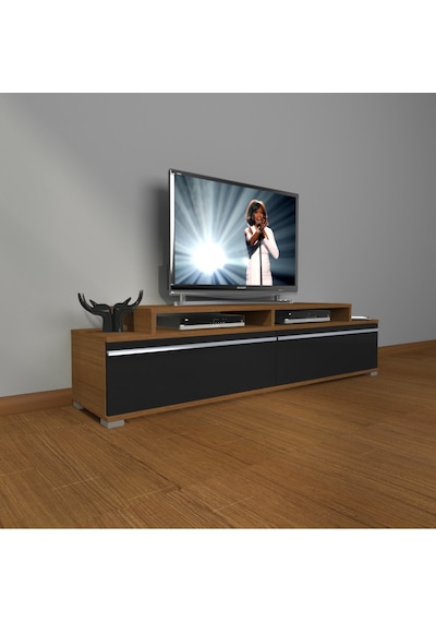 Decoraktiv Ekoflex 4 Mdf Tv Ünitesi Tv Sehpası - Ceviz Siyah Ceviz - Siyah