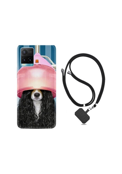 Vivo Y21 Kılıf Boyun Askılı Earring Woman 1363