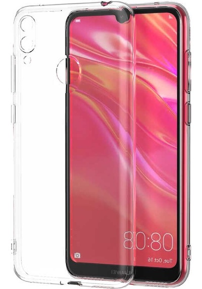 Zore Huawei Y7 Prime 2019 Kılıf Msra Kamera Korumalı Süper Silikon Kapak - Renksiz Renksiz