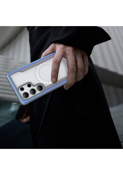 Galaxy S25 Ultra Kılıf Magsafe Uyumlu Airbagli Raptic Shield Serisi Şeffaf Yüzey Kapak Colorful