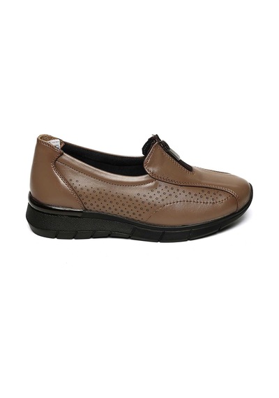 Bestello Bağcıksız Fermuar Detaylı Poli Taban Comfort 018-f226 Kadın Ayakkabı VIZON