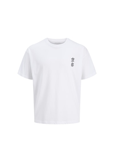 Jack & Jones Erkek Sirt Baskili Loose Fit Tisört - Boye - 12300395 Beyaz