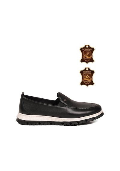 Voyager Erkek Siyah Hakiki Deri Rahat Tabanlı Şık Makosen Casual Ayakkabı Loafer 6574 M