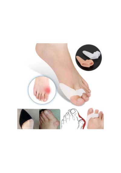 Makaralı 2 Parmağa Geçen Ayak Bunyon Koruyucu Beyaz 1 Çift - 896394225