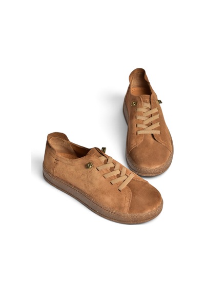 Fox Shoes V999060502 Taba Hakiki Deri Süet Kadın Spor Ayakkabı Sneakers