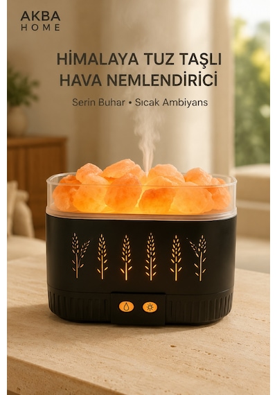 Himalaya Tuz Taşlı Hava Nemlendirici Led Işıklı Dekoratif Buhar Makinesi