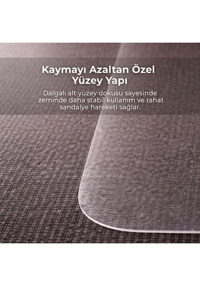 Florone Sandalye Altı Zemin Koruma Matı Parke Ve Halı Koruyucu Şeffaf Paspas 90 120 Cm