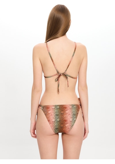 Toosalty Kadın Çok Renkli Yılan Desenli Küçük Üçgen Bikini 25sw009st Çok Renkli