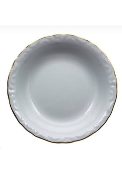 Porland Porselen Yaldızlı 12 Adet 16 Cm Küçük Çukur Yemek Tabak