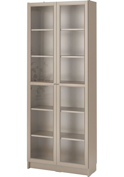 Cam Kapaklı Kitaplık, Gri-metalik, 80x30x202 Cm Gri Cam Kapaklı Kitaplık, Gri-metalik, 80x30x202 Cm Gri