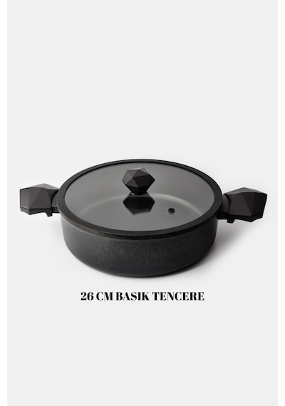 Gal Basık Tencere 26 Cm Siyah
