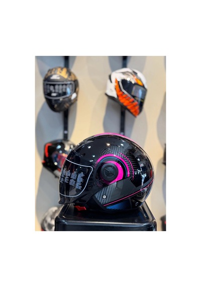 Fx-101 Pink Woman Yarım Camlı Kask Çok Renkli