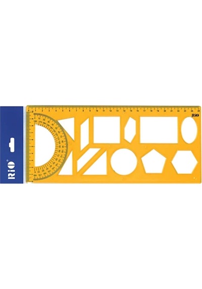 Rio Geometrik Şablon Cetvelli 803, 25 Cm X 10 Cm, Sarı Diğer