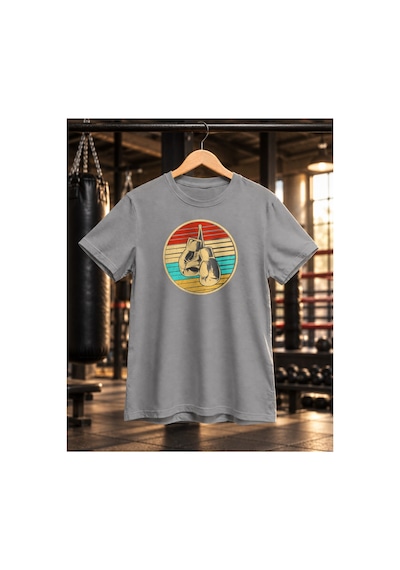 Segungear Boxingretro Erkek Regular Fit Baskılı Spor Tişört Gri - 932267556 Gri