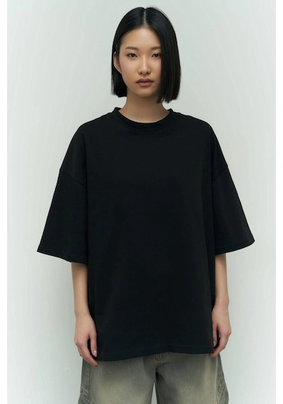 I Like Mama Beyaz Oversize Siyah