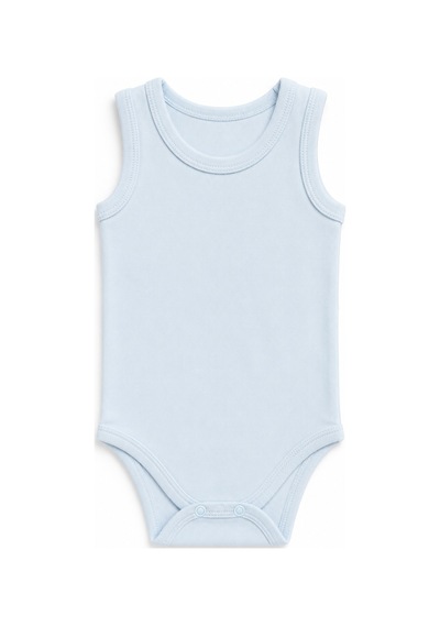 Babyhola 3'lü Bebek Çıtçıtlı Atlet Badi Bö Sevimli Hayalet Desenli 3681 Mavi