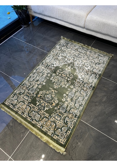 Seccade Dokuma Halı Seccade Püsküllü 80x125 Haki