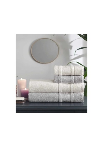 Özdilek Best Hamam Seti, Banyo Havlu Takımı-camellia Gri Krem