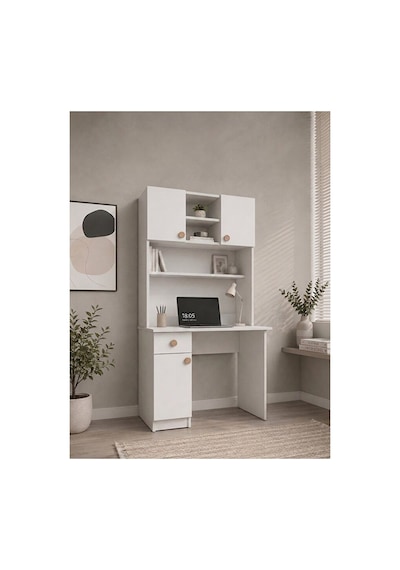 Aura Genç Odası - 3'lü Genç Odası Takımı - 3 Kapılı Dolap - Çalışma Masası - Kitaplık Beyaz Aura Genç Odası - 3'lü Genç Odası Takımı - 3 Kapılı Dolap - Çalışma Masası - Kitaplık Beyaz