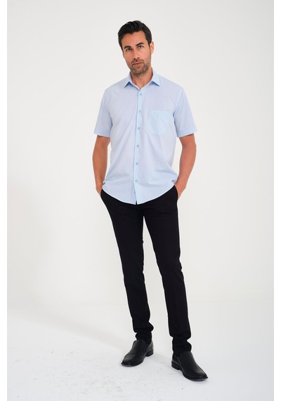 Klasik Kısa Kol Terry Cotton Hediye Kutulu Erkek Gömlek Fs-000763 - Ö821 Mavi-1680