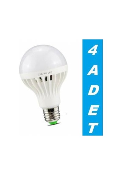 4 Adet Büyük Boy Şarjlı Led Ampul 15 Watt Lamba Ampul Beyaz Led
