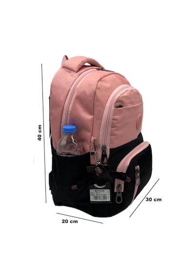 İlk Okul Çantası 3'lü Seti Unisex Çocuk İlkokul Çantası Bvt-8010 Pudra-siyah Pudra