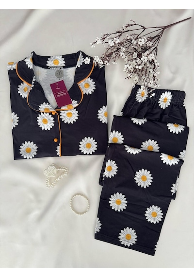 Mh Moony Homewears 2'li Turuncu Papatyam Penye Pijama Takımı Turuncu