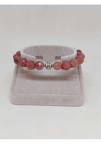 Sirius Serisi Çilek Kuvars Taşı 10mm Unisex Bileklik 52922 Çok Renkli