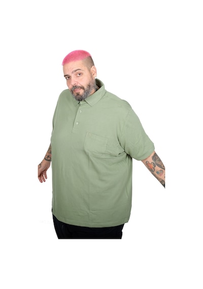 Mode Xl Battal Beden Erkek Tshirt Polo Yaka Cepli Klasik Pike 20552 Çağla Yeşili