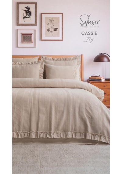 Şaheser Home Collection Yatak Örtüsü Çift Kişilik Cassie Bej Çok Renkli