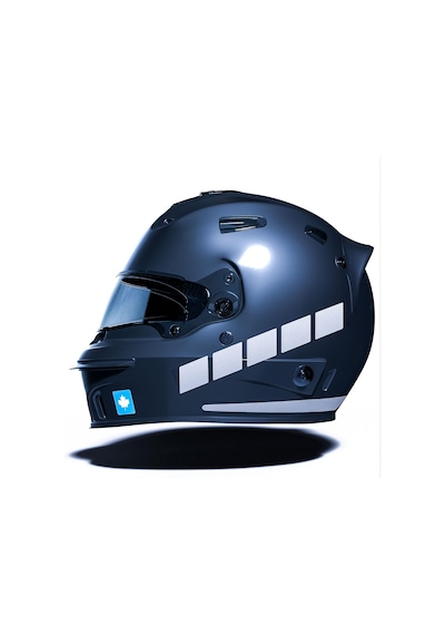 Şerit Tasarımlı Yaldızlı Gümüş Motosiklet Kask Sticker Çınar Extreme