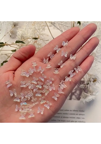 Charm Kelebek Kelebek Hologram 10'lu 3d Nail Art Metal Süsü