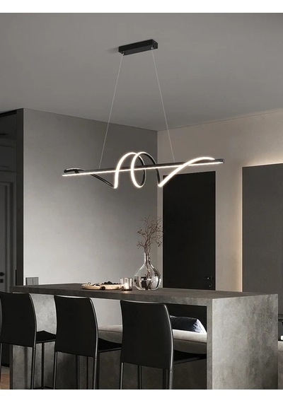 Modern Led Oturma Odası Kolye İşıkları Asılı Lamba İçin Yemek Masası Mutfak Vestiyer Ofis Ev Dekor Mobilya Minimalist 3043-q76-0w-er Siyah