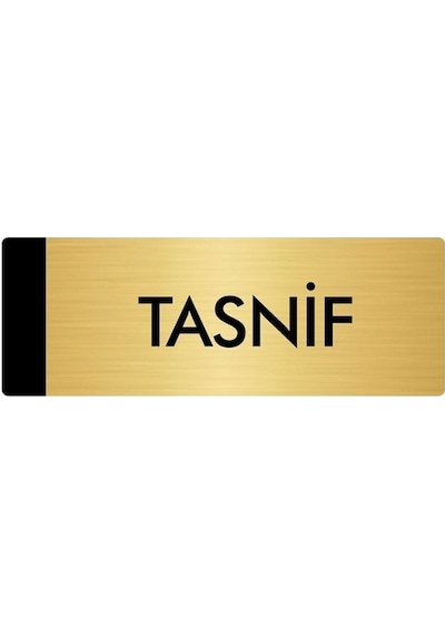 Metal Yönlendirme Levhası, Departman Kapı Isimliği Tasnif 10x20 Cm Altın Renk