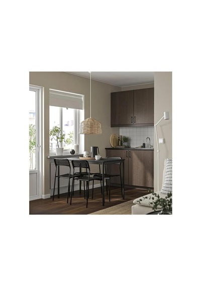 Siyah Yemek Masası Takımı, 4 Sandalyeli, Modern Mutfak Masası Seti Çok Renkli