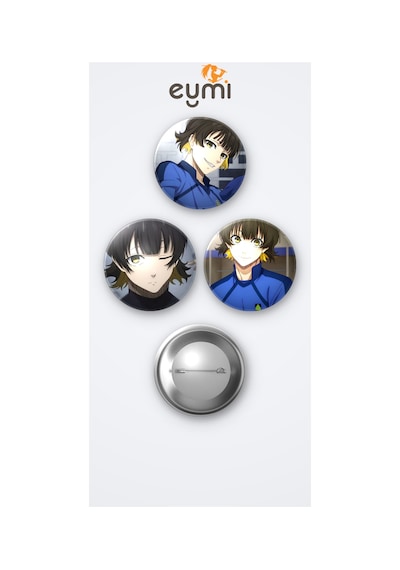 Blue Lock Animesi Bachira 3'lü Metal Rozet Seti 58mm İğneli Buton Çanta Yaka Rozeti Çok Renkli