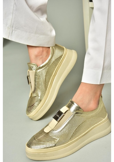 Fox Shoes U555130603 Altın Hakiki Deri Kadın Ayakkabı Altın-hakiki Deri Altın