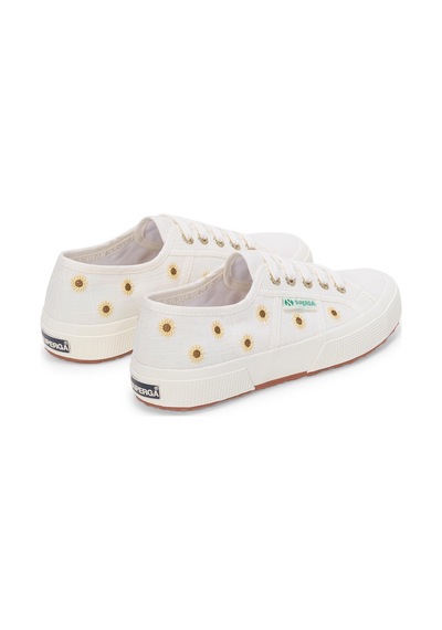 Superga 2750 Embroidery Linen Sunflower Kadın Beyaz Bileksiz Sneaker Beyaz-168