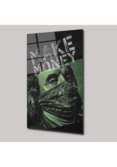 Make Money Cam Tablo Motivasyon Ve Başarı Duvar Sanatı 50x70 Cm