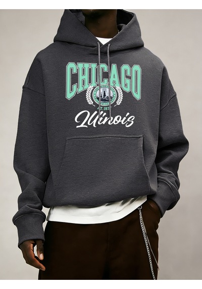 Startmore Startmorechicago Luinois At 1837 Desen Erkekler Kapüşonlular Cep Retro Kazaklar Rahat Hip Hop Uzun Kol Antrasit Startmore Startmorechicago Luinois At 1837 Desen Erkekler Kapüşonlular Cep Retro Kazaklar Rahat Hip Hop Uzun Kol Antrasit