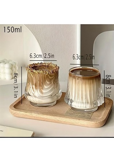 Premium Origami Serisi 2 Parça Espresso Ve Viski Cam Bardak Takımı Şeffaf