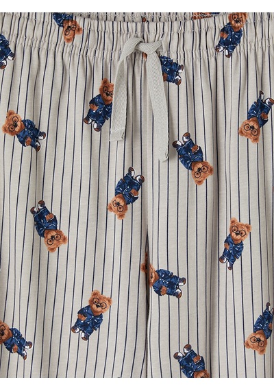 Lc Waikiki Lc Waıkıkı Bej Regular Fit Teddy Baskılı Erkek Pijama Takım