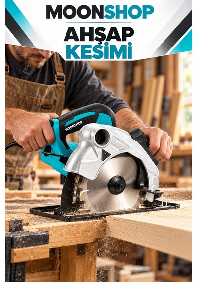 Moon Shop Pro Seri Lazerli Bakır Sargılı Metal Şanzuman Sunta Kesme Daire Testere Makinesi 185 MM